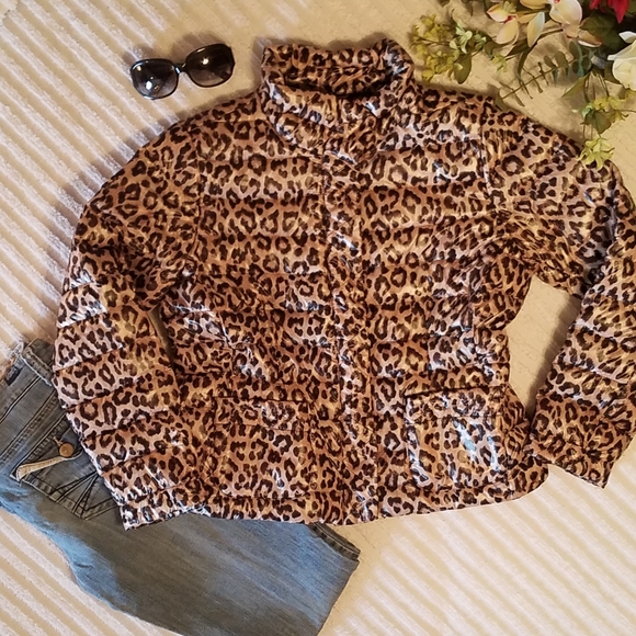 Lands' End Jackets & Blazers - {Lands' End} Leopard Puffer Jacket NWOT